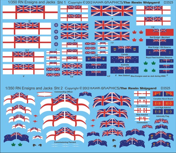 1/700 Multinational Flags Military ship navy code flags Model Kit Water Decal 
